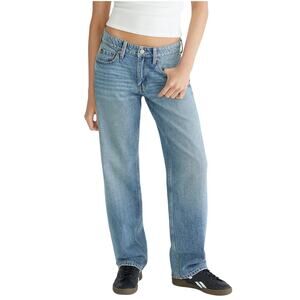 Aeropostale Low Rise Baggy Light Wash Blue Denim Jeans 00 Short